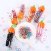 QIOKCKC 900 Tiny Rubber Bands, Fresh Color Mini Hair Ties, with 3 Carrot Shaped Boxes, Small Hair Elastics, Little Hair Ties for Hair