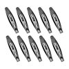 10pcs 6cm Black Snap Hair Clips Simple Oval Metal Barrettes for Girls