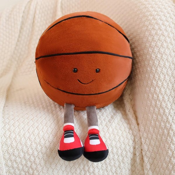 XIZHI 13.7" Cute Football Plush Toys Soft Stuffed Sport Throw Pillow Plush Ball Gift for Kids Birthday and Christmas Decoration (Basketball)