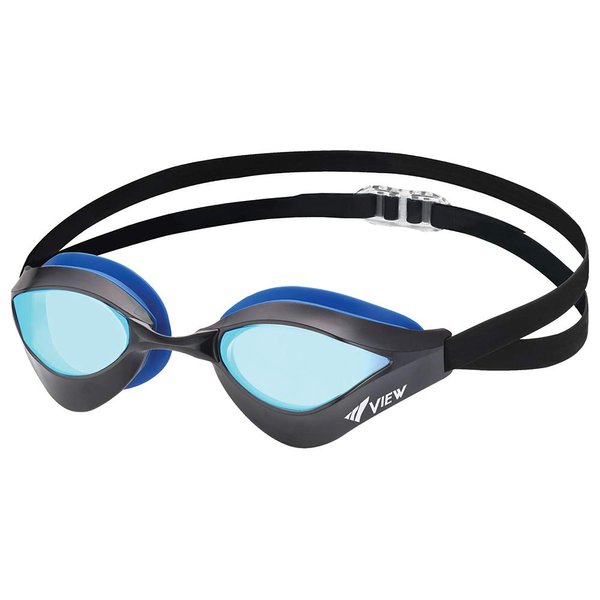 VIEW Swimming Gear V-230 Blade Orca Mirrored Racing Swim Goggles, Blue/Blue (V-230AMR-BLBL)
