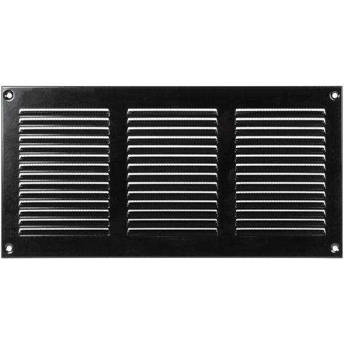 12" x 6" Inch Black Air Vent Cover - Quality Steel Return Air Grilles - for Ceiling and Sidewall - HVAC - with Protection Screen (11.81''x5.90'' Inch, Black)