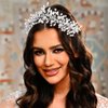 YBSHIN Wedding Rhinestone Tiara Headband Silver Crystal Crown Headband Princess Headpiece Bridal Headwear for Women and Girls