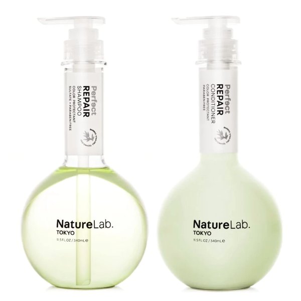 NatureLab TOKYO Perfect Repair Shampoo & Conditioner Duo: Replenish and Restore Damaged, Color Treated Hair and Strengthen New Hair I 11.5 FL OZ Each | $30 VALUE
