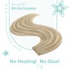 [Customer Favorite] YoungSee Wire Real Hair Extensions Real Hair Wire Extensions Highlights Ash Blonde with Bleach Blonde Hidden Wire Extensions Real Human Hair 18Inch 80G