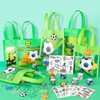 Winrayk 12 Set Soccer Party Favors Sports Birthday Supplies Kids, Non Woven Gift Bags Slap Bracelet Keychain Tattoo Sticker Boys Gift Toy Soccer Pinata Filler Goodie Bag Stuffers Soccer Party Supplies