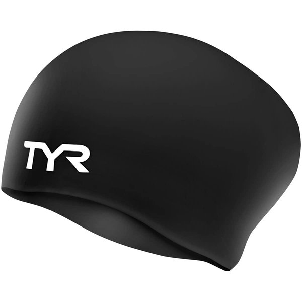 TYR Long Hair Wrinkle-Free Silicone Adult Swim Cap - Purple