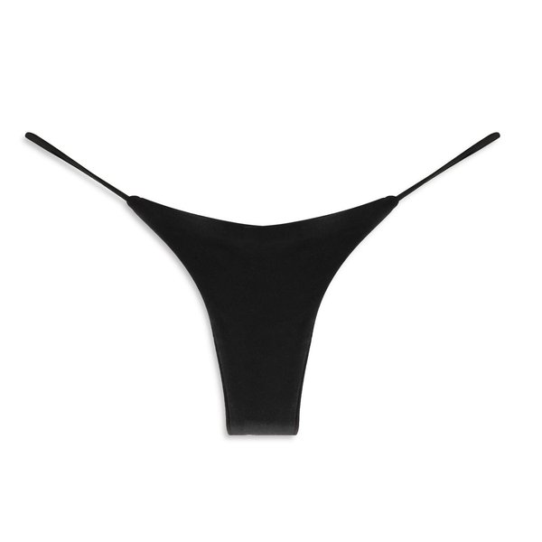 tighsjun Women's Thong Sexy Panties Low-waisted bikini thong Women's thong Size Small Black