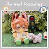 niannyyhouse 20cm Plush Doll Clothes Fox Panda Puppy Hoodie Pants 8in Doll Accessories (Grey)