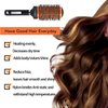Round Brush for Blow Drying, Ceramic Thermal Barrel Brush, 4 Different-Sized Round Hair Brush and Curved Vented Boar Bristle Brush, Round Brush Set for Straightening, Add Volume & Shine