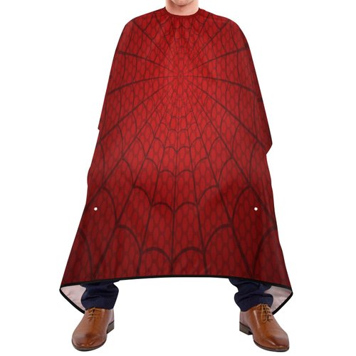 Kigai Hair Cutting Cape for Men & Women Red Spider Web Waterproof Barber Cape Professional Hairdressing Salon Styling Cape with Adjustable Closure Snap