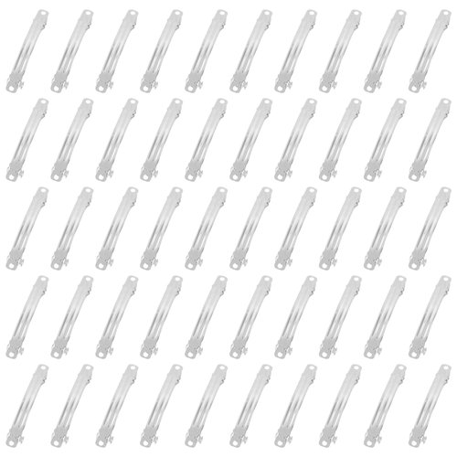 Framendino, 50 Pack French Barrette Metal Rectangle Hair Clips Iron Alligator for DIY Clip Craft Bows Silver 60mm