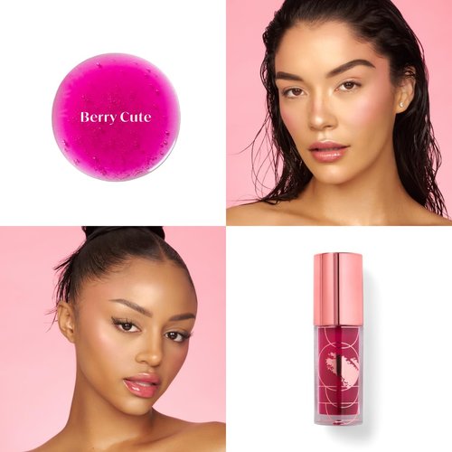 Poppi Cosmetics Dreamy Gleamy Tinted Lip Oil, Moisturizing, Shiny, Cruelty-Free, Vegan, Hydrating, Non-Sticky Tinted Lip Gloss, 5ml (Berry Cute)