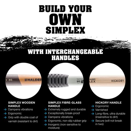 Halder - 3017030 3017.030 Simplex 12 oz Soft-Face Hammer, Blue Rubber/Superplastic Faces