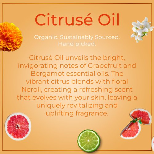 SAFA Citrusé Oil - Organic Oil for Face, Body & Aromatherapy | Grapefruit, Italian Bergamot, Egyptian Neroli Essential Oil & Marigold Petals | Vitamin C