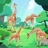 EYSCOTA Giraffe Toy Figurines Set, 4 PCS Plastic Giraffe Figures and Calf, Realistic Wild Animals Giraffe Cake Topper Easter Birthday Gifts Jungle Animals Decor for Kids