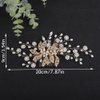 Teyglen Gold Leaf Wedding Hair Comb Pearl Bride Wedding Hair Comb Bridal Rhinestone Hair Piece Flower Hair Accessories Dainty Headpiece for Women Girls
