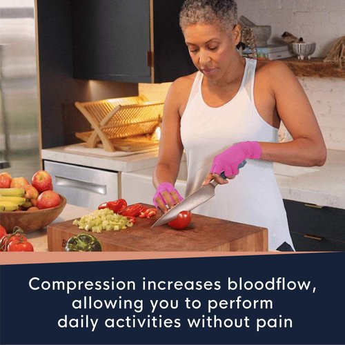 Copper Compression Arthritis Gloves | Fingerless Arthritis Carpal Tunnel Pain Relief Gloves For Men & Women | Hand Support Wrist Brace For Rheumatoid, Tendonitis, Swelling, Crocheting, Typing (L)