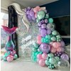 BAUANOOY Mermaid Balloons, 60pcs 12 Inch Pink Metallic Purple Green Blue Latex Balloons for Little Mermaid Birthday Decorations, Baby Shower, Under the Sea Party Decorations