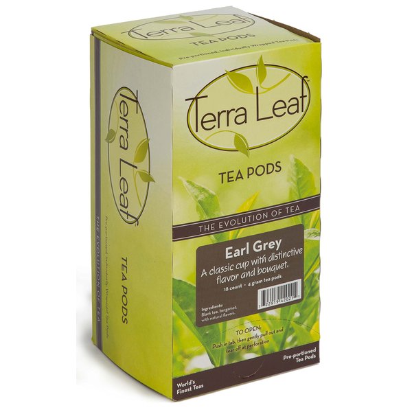 Baronet Coffee Terra Leaf Earl Grey Tea Pods - 3 Boxes of 18 Single Serve Coffee Pods - 54 Count, 4 Grams - Individually Wrapped for Freshness - Fits Most Pod Brewers