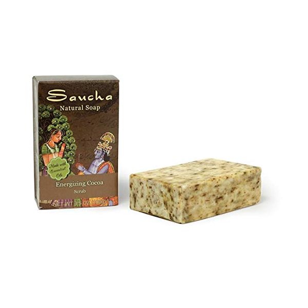 Prabhuji's Gifts Saucha Soap Bar - Natural Coconut Oil Soap - Nourishing and Beautifying Body Soap Bar - Bar Soap for Women and Men - Made with Essential Oils - (Cocoa Scrub)