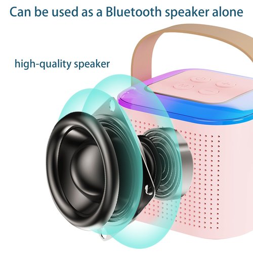Mini Karaoke Machine for Kids,Portable Bluetooth Speaker with Wireless Microphone for Kids Toddler,Gifts for Girls and Boys Birthday (Pink 2 mic) (Pink 1 mic)