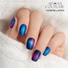 ADORA COUTURE Semi Cured Gel Nail Strips Kit | 30pcs Uv Gel Nail Stickers with Uv Light | Velvet CatEye Purple Blue Red Nail Wraps | Nail Gel Stickers for Nails Uv Light (Constellation)