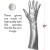 Skeleteen Silver Metallic Opera Gloves - Roaring 20's Fancy Flapper Elbow Evening Gloves Accessories for Women and Girls
