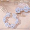 Foyte Crystal Wedding Hair Comb Leaf Headpiece Silver Rhinestone Hair Piece Bride Side Combs Hair Accessories for Women and Girls