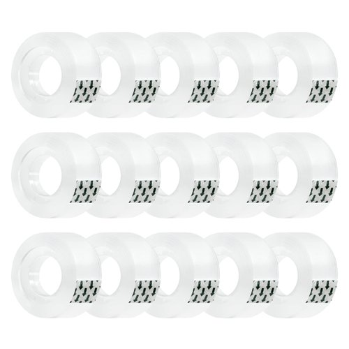 Ykimok 15 Rolls Transparent Clear Tape Refills for Dispenser, Durable Tape(Not Easily Tear), 0.7 Inch, 27.3 Yard, Perfect for Office, Home, School