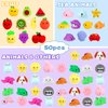 Outee 50 Pcs Mochi Toys Party Favors for Kids Kawaii Animal Toys Bulk Mochi Animals Toys for Animals Cat Fidget Toys with Gift Box Cute Stuff Goodie Bags Stress Toys