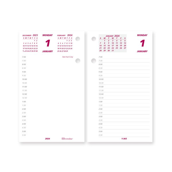 Brownline 2024 Daily Desk Calendar Refill, 12 Months, January to December, 6" x 3.5" (C2R-24)