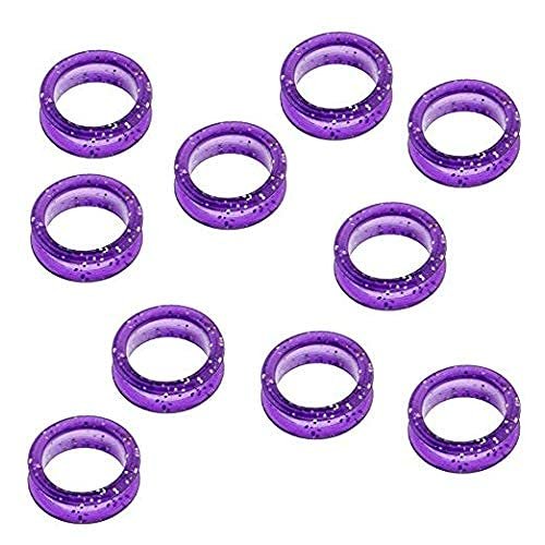 Cafurty 10 PCS Barber Hair Shears Scissors Finger Rings suit for Hairdressing Barber Scissors (Purple)