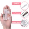 AMORIX 50PCS Mini Lip Gloss Tubes with Wand 1.2ml Empty Lip Gloss Containers Clear Refillable Travel Lip Balm Bottles for Samples with 5ml Syringes DIY Lip Gloss Base + Tag Labels(Silver)