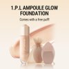 MAKEHEAL 1.P.L AMPOULE GLOW FOUNDATION dewy glowy finish, liquid foundation with wand, all day coverage, blendable, 28g 0.99 fl Oz [19-N PURITY]