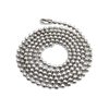 50pcs Nickel Plated Ball Chain Necklace, 24 Inches Long 2.4mm Bead Size # 3 Metal Bead Steel Chain, Military Bead Chain, Dog Tag Necklace by Special100%