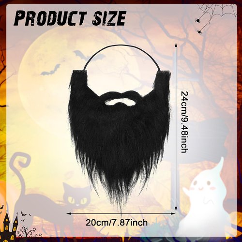 Yolev Party Fake Beards Fake Mustaches Funny Beard Fake Whisker Facial Hair Costume Accessories with Adjustable Elastic Rope for Halloween Masquerade Party