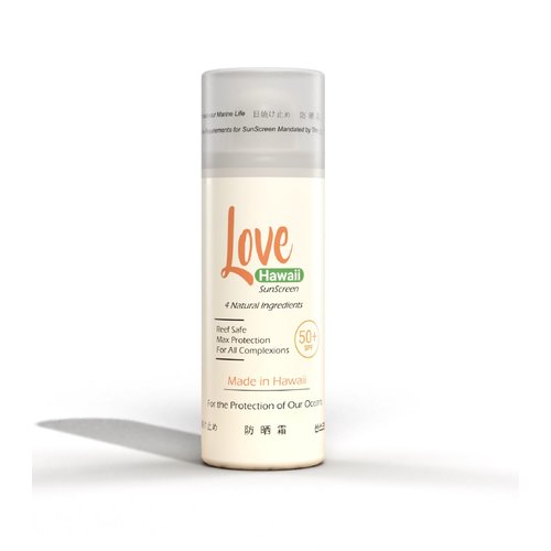 Love Hawaii Sunscreen with SPF Max Protection, REEF Friendly Formula, Silky Smooth Coverage, Natural Ingredients, Suitable for All Complexions, Travel-Friendly Size, For Active Water Activities