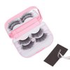 YiQiYi Cosmetic Case Empty Eyelashes Storage Case with Makeup Mirror Holder Box Fake Eyelash Packing Travel Storage Case Eyelashes Bag(Light Pink)