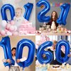 40 inch Big Size Number 3 Foil Helium Balloons Birthday Party Celebration Decoration, Digital Decorations Supplies, Wedding Anniversary Inch Decoration Kids(Dark Blue,Number 3)