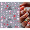 Summer Ocean Nail Art Stickers Embossed Beach Seashell Starfish Nail Decals Cute Marine Life Pegatinas Uñas Self Adhesive Nail Accessories for Women Girls Acrylic Nail DIY Manicure Decoration 4Sheets