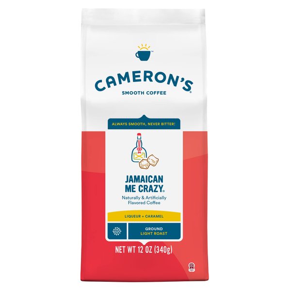 Cameron's Coffee Roasted Ground Coffee Bag, Flavored, Jamaican Me Crazy, 12 Ounce