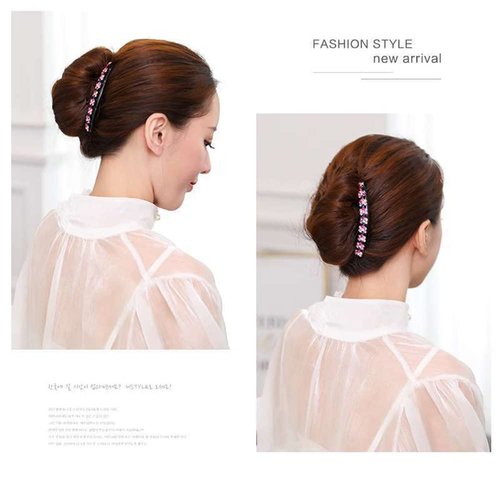 Yusier 2 PCS Cute Small Flower Black Hair Comb Plum Blossom Hairstyle Ornaments for Women and Girls Side Comb Hair Bun Decoration(E)