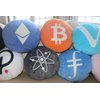 Cosmos Pillow - Embroidered Round Stuffed Plush Crypto Pillow by BlockCraft.Shop Atom Plush Pillow