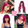 REMY Hair Non-lace Glueless Ombre Red Burgundy Colored Hair Wig 100% Human Hair Wigs for Women Long Straight Wig with Baby Hair(26 Inch)