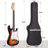 CAHAYA Electric Guitar Bag Gig Bag 6mm Padding Padded Backpack with Reflective Bands Soft Guitar Case Black CY0225