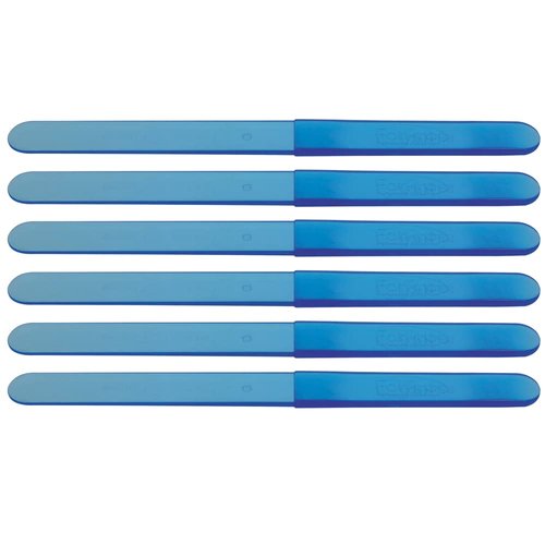 ForPro Professional Collection O-Files File Handles for O-Files Replaceable File System, Blue, Double-Sided Manicure Nail File Handles, 7.2” L x .63” W, 6-Count