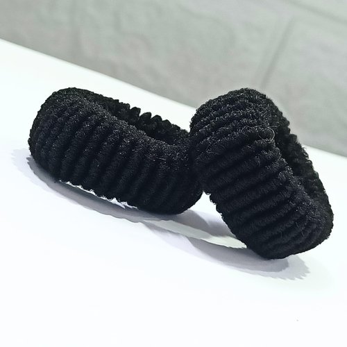 Fashionable Elastic Hair Band Hair tie Made of Cotton Hair Tie/Perfect Suitable for Ponytail Holder for Women Pack of 2 (black)