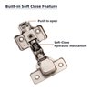 DecoBasics Kitchen Cabinet Frameless Hinges (Pack of 2), Soft Close Door Hinges, Metal Hinges For Kitchen Drawers, Cabinet Hardware, 3 Way Adjustability & Easy Installation
