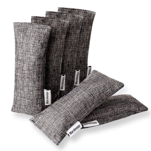 Marsheepy Natural Bamboo Charcoal Bags, Shoe Deodorizer and Odor Remover / Eliminatorr, 100% Smell Remover (60g X 6 PACK)