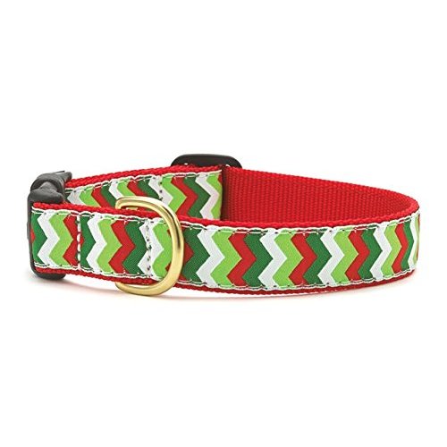 Up Country Holiday Chevron Style Dog Collar M (12-18”); Wide 1”